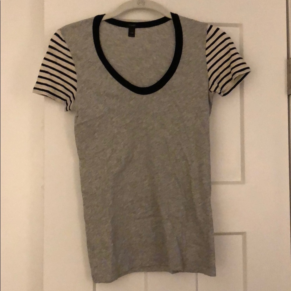 J.Crew Striped Sleeve Tee – Size XXS